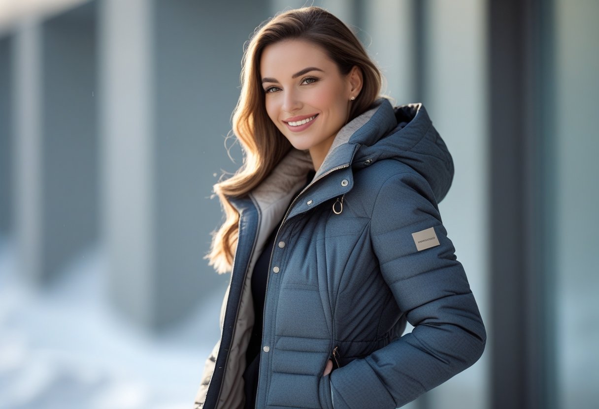 Kvinde med varm jakke